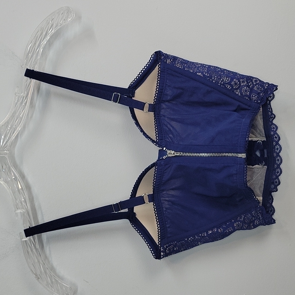 Victoria's Secret navy blue lace Corset Bra - Picture 3 of 10